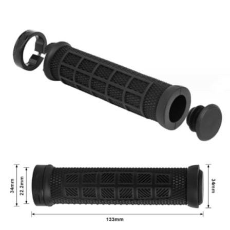 Hybrid Handtag - Vuxen, Svart Cykelhandtagsskydd Mountainbike H