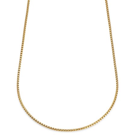 Essentials | 3 mm Gold-Tone Curved Box Chain Necklace for Men - Chain necklaces