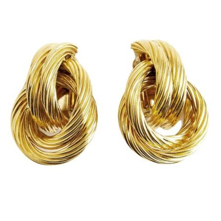 Givenchy Pre-owned Small Doorknocker Earclips , Geel , Dames , Maat: ONE Size Vintage Sieraden