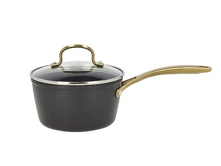 HOLM Kasserolle med glasslokk keramisk non-stick Brasserie 1,5l sort