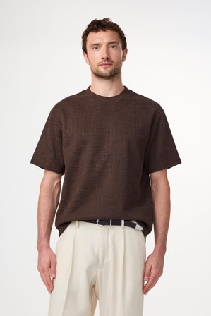 NN.07 Nat T-Shirt Herren Braun Baumwollmix