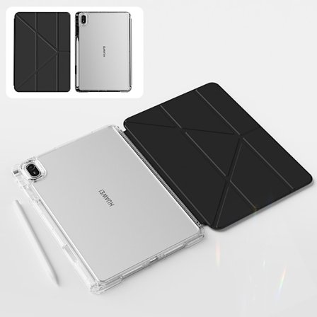 Y-Formad Fodral för Surfplatta Kompatibelt med Huawei och Apple Svart med Pennhållare och Akrylskal Modell 9