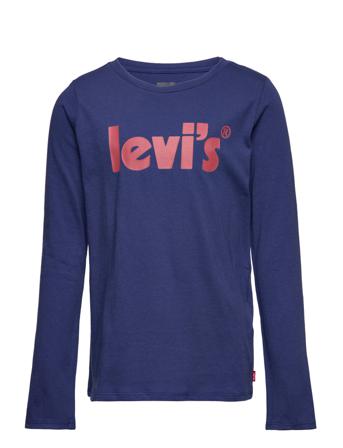 Lvg L/S Poster Logo Top Langærmet T-shirt Blå Levi's