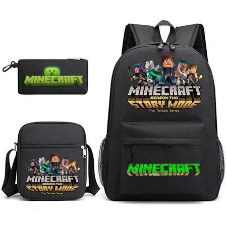 Minecraft 3-delars Set Ryggsäck Mochila Barn Väskor med Kapacitet