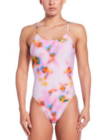 NIKE SWIM Nike Hydrastrong Multi Print Cutout One Piece - Pink - 38