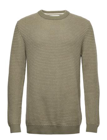 Slhwes Ls Knit Crew Neck Khaki Selected Homme