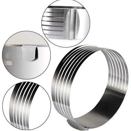 Ring Cutter Lagkage Slicer, Justerbar Ring 7 Lag Mousse, Til Nemt at Skære Kagebunde, DIY Rund Brød Bageform