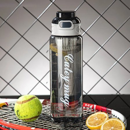 1000ml dricksflaska sportflaska vattenflaska drickflaska drickflaska med filter, svart