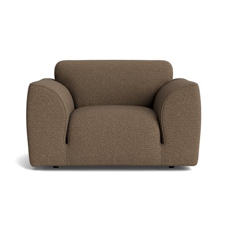 Thursday Sessel in Raisa Braun, moderner Lounge-Stil, gemütlicher Polstersessel für das Wohnzimmer, einfarbiges Design, Abmessung 78cm.