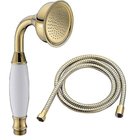 Badrum Klassisk Stil Traditionell Mässing Telefon Handduschhuvud Och 1,5m Duschslang