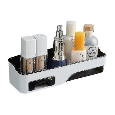 Bad Multifunksjonell Avløpsstativ Bad Gratis Punching Veggmontert Oppbevaringsstativ-farge:hvit