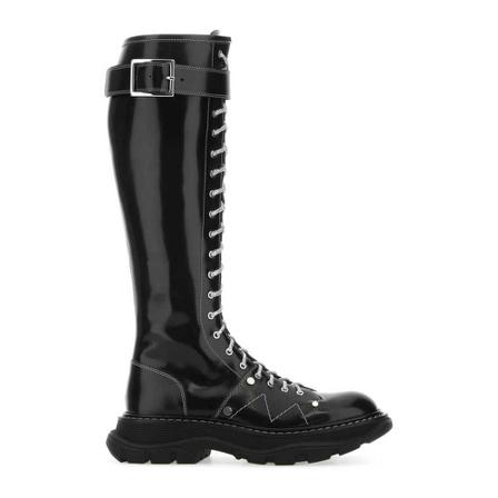 Alexander McQueen, Lace-up Boots Zwart, Dames, Maat:39 EU