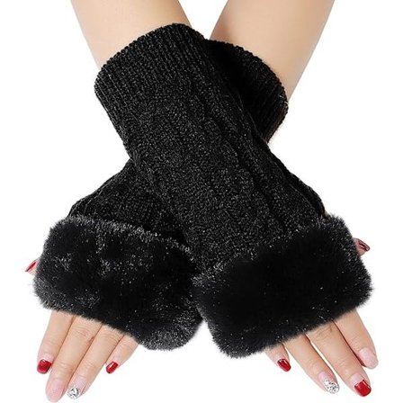 Blondehandsker til kvinder med strikkede fingerløse handsker [CO]