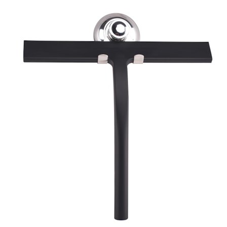 Duschskrapa med sugkoppshållare - 23 cm svart - Fönsterskrapa för