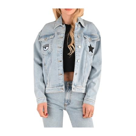 Chiara Ferragni Collection Denim Jacket , Blauw , Dames , Maat: M