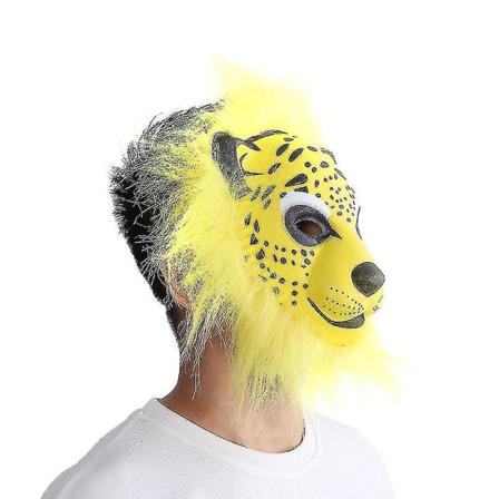 Novelty Dyremaske Hovedmaske Party Favors Til Halloween Kostume Maskerade Cosplay (Gul Leopard)