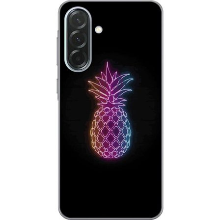 Kompatibelt Mobildeksel til Samsung Samsung Galaxy A36 Neonlysillustrasjon av ananas i fargerikt lys mot svart bakgrunn