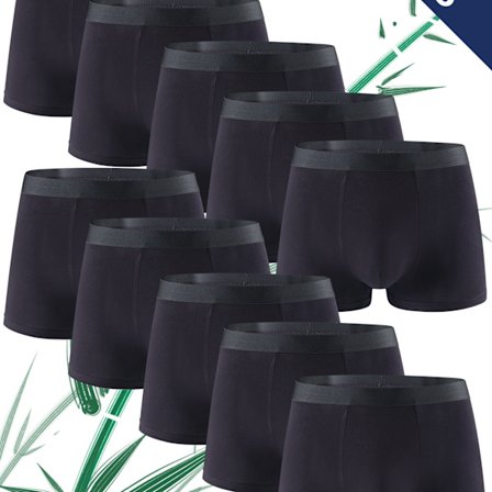 10-pak LIUYIJJ Herre Bambusfiber Boxer Briefs, Fugttransporterende Åndbar, Blød Stretch Pasform, Alle Sæsoner-CJY