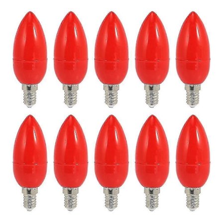 10x LED Ljusstake Ljuslampor Röda Lyckobringande Lampor Gudsljus Energisparande Ljusstake Ljus, e14 (LGL)