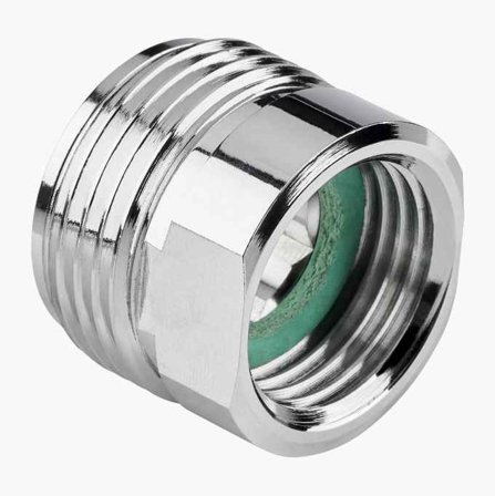 Biltema - Overgangsnippel 3/4(R20) x 1/2(R15) med Pakning, Forkrommet Avsinkingsbestandig Messing, Typegodkjent for Varme- og Kjølesystemer