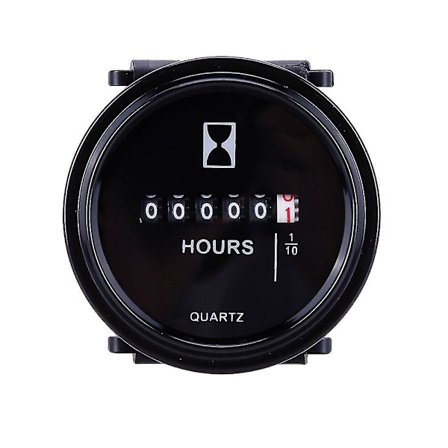 12v 24v 36v Timeteller for Marine Båtmotor 2" Moto Bil Lastebiler Mekanisk Timeteller Teller Timer Rund Vanntett Måler