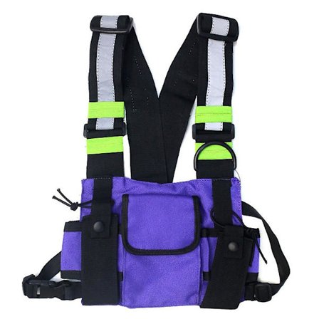 Herr- och damhiphop Street Tactical Function Multi-pocket väst väska personlig reflekterande väst bröstväska