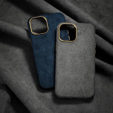 iPhone 13 Pro klassiskt skal i mocka och gulddetaljer Grey one size