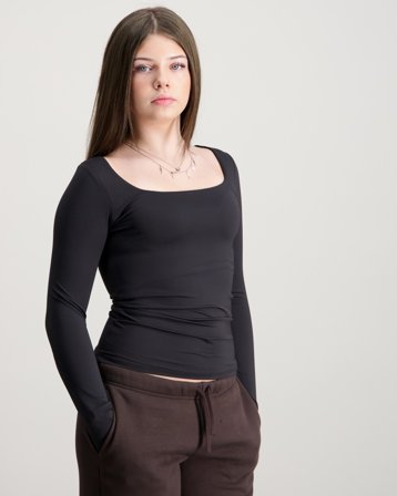 Kids ONLY KOGEA L/S 2-WAYS FIT TOP JRS Schwarz Tops/Blusen Mädchen - Kids Brand Store