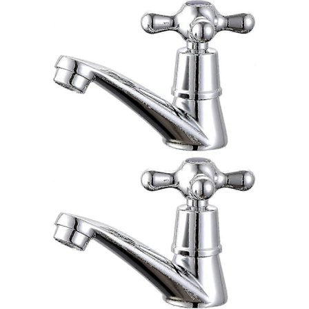 1 par håndvaskarmaturer, koldt og varmt vand krydshoved håndvaskarmatur til badeværelse - q36/YY JNC