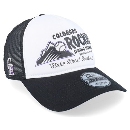 New Era - MLB Svart trucker Keps - Colorado Rockies Team 9FORTY Spring Training White/Black Trucker @ Hatstore