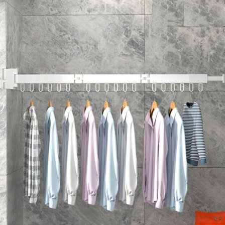 Sammenleggbar kleshengeren Sammenleggbar klesstativ HVIT 3 STENGER Hvit