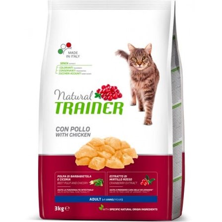 Natural Trainer Crocchette Al Pollo Per Gatti Adulti Sacco 3kg