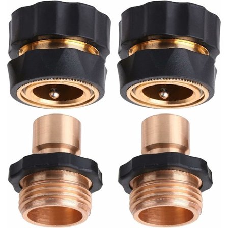 Hurtigkoblinger for hageslange, 3/4 tommer, 2 sett (2 hunn + 2 hann) Hurtigkoblinger for vannslange, Slangekoblinger, Hurtigkoblinger for slange.