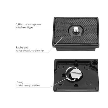 Hurtigutløserplate med 1/4" skrue for Manfrotto 3157N 3030 3130 3160 3262QR