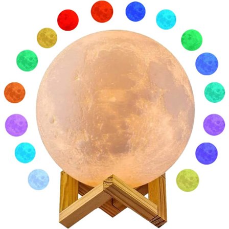 Månelampe med 16 LED-farver med touch-tidsjustering med rem