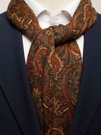 John Henric Men's Grüner Paisley Schal Size