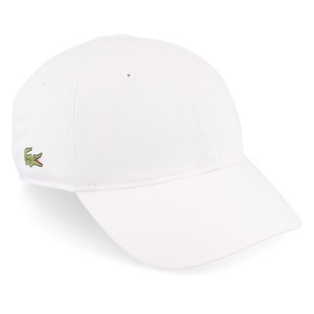 Lacoste - Hvid unconstructed Kasket - Kids Side Patch White Dad Cap @ Hatstore