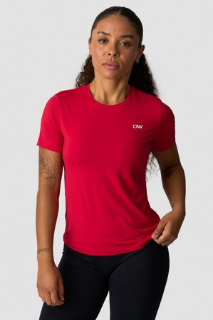 ICANIWILL - Training High Neck T-Shirt Wmn Red Cherry - Dam - Träningskläder från ICIW