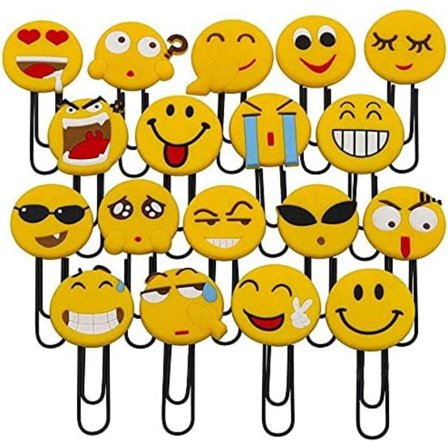 Emojis-formede sider - med papirclips, til børn, piger, drenge