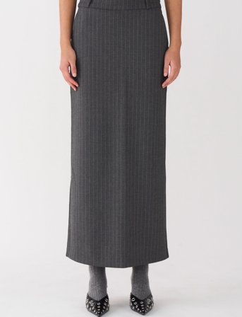 IVY Copenhagen Ivy-Alanis Maxi Skirt Pin Stripe Gr - Grey - 34