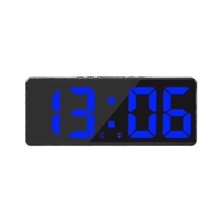 Smart stor digital veggklokke App-kontroll Tid/dato/&lyd Aktiver & nedtellingsfunksjon Trinnløs lysstyrke & volumalarm med snooze-funksjon Blue