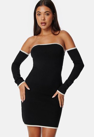Josefin Lavold X Bubbleroom - Josefin Contrast Tube Dress - Black/White
