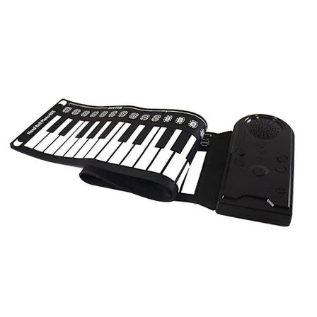 49-tangenters håndrullet piano med høyttaler, bærbar sammenleggbar barne-piano, nybegynner piano, undervisningsinstrument, hvit