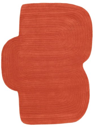 Tapis De Laine Géometrique Lifeline Rouge Oeko-Tex
