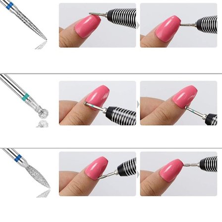Akrylnaglar Tillbehör Manikyr Nagelkonst Slipning Huvuden Nagellack Polerare Bit Tungsten Stål Nagelkonst Borr Bits Nagelbandsbit