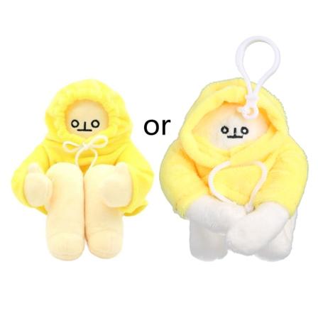 Plysch Banana Toy Man Dekompression Tecknad Plyschleksaker Utbytbar pose för docka Luvtröja Leksaker för Creative Gose Toy Home yz