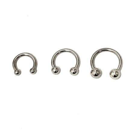 3 st 1,6mm tjock Hästskobarbells i olika storlekar