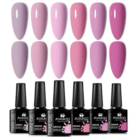 6st All-season Gel Nagellack Set Nude Rosa Röd Glitter Semi Permanent UV Gel Polish Kits Allt För Manikyr Soak Off Vernis