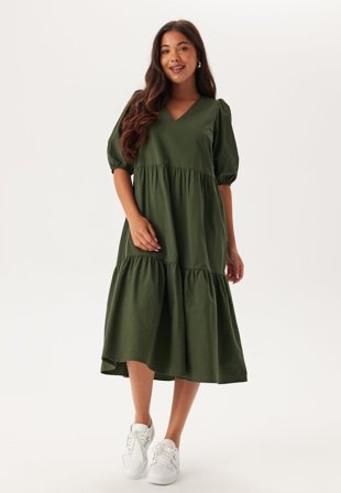 BUBBLEROOM - Midi Puff Sleeve Dress - XS