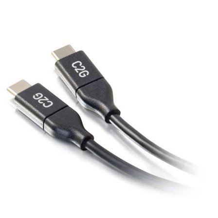 C2G 0.9m (3ft) USB C Cable - USB 2.0 (5A) - M/M USB Type C Cable - Black - USB type C-kabel - 24 pin USB-C til 24 pin USB-C - 90 cm